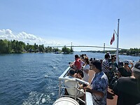 De "Thousand Islands International Bridge" die Canada met Amerika verbindt.
