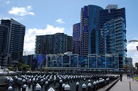 The architectuur aan de Docklands