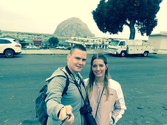 Wij met op de achtergrond Morro Rock