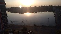 Zonsondergang vanuit ons hotel in Meiktila