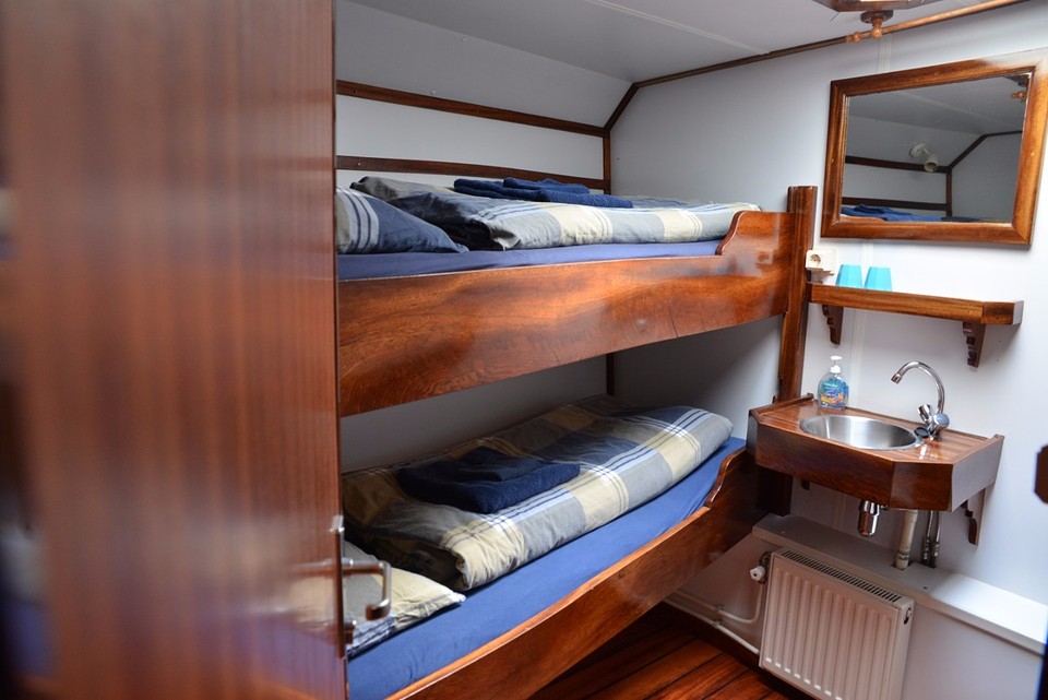 Slaapplek op het schip.