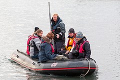 Met zodiac naar de landingsplaats