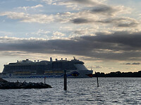 Uitzicht vanuit jachthaven Laboe