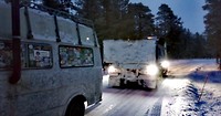 Schuldige vrachtwagen trekt ons eruit