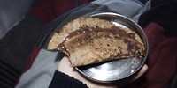Bruin-bier-pannekoek met chocolade van Callebout