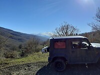 Hoger de bergen in met Etna op achtergrond