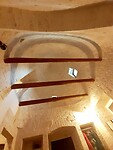 Vanuit ons bed onder trullo dak