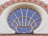 Prachtig glas in lood synagoge