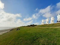Witte reuzemannen aan de kust