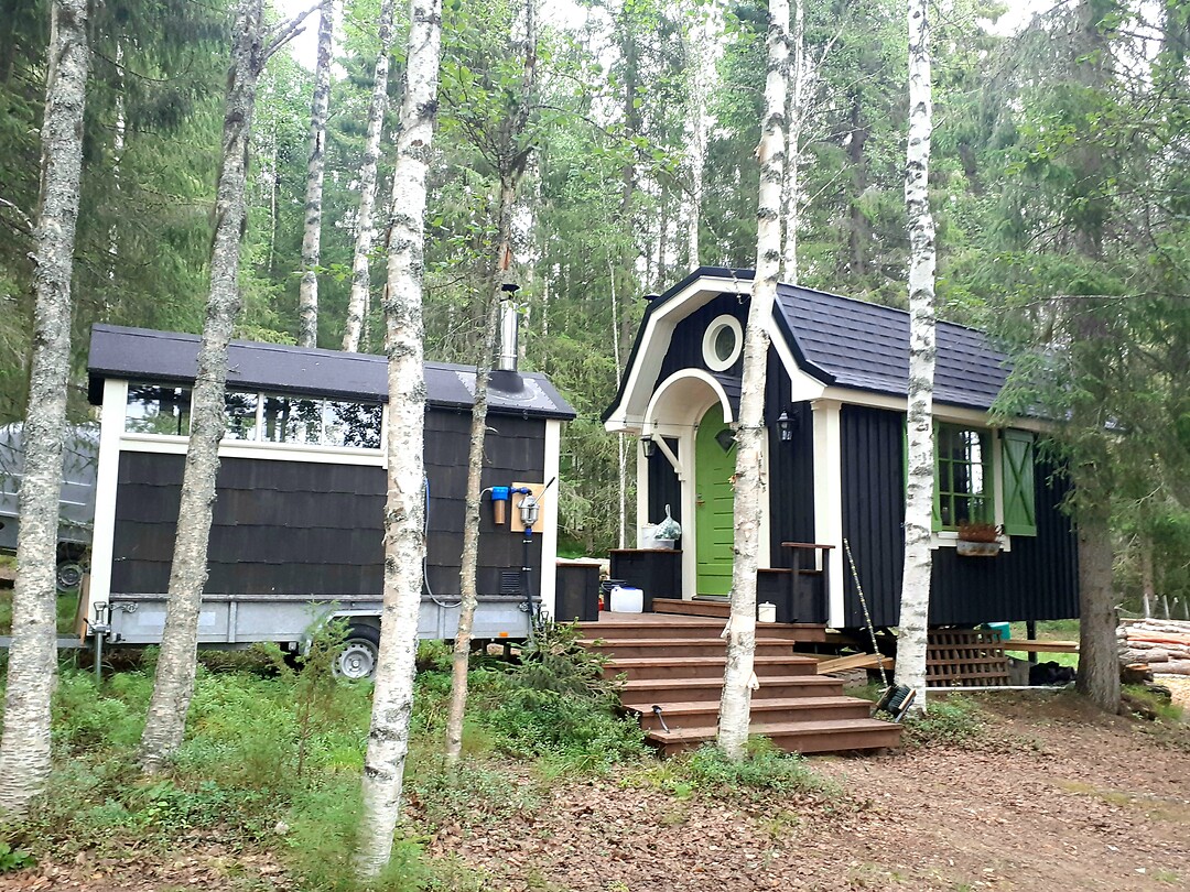 Sauna aan Tiny huis