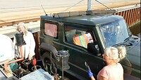 Jimny op dek beland