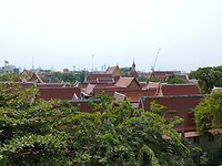 Zicht op de daken van de Boeddhistische tempel