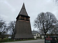 Kerk met hout afgewerkt
