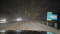 Heel slecht zicht door veel sneeuwval