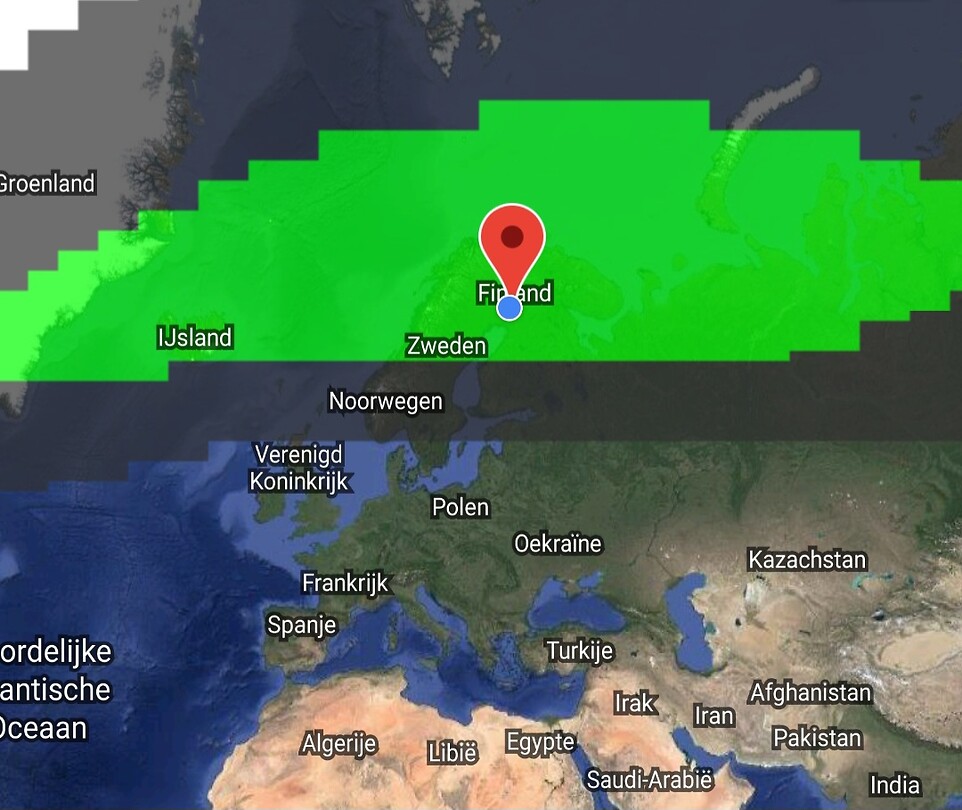 Het noorderlicht is boven ons