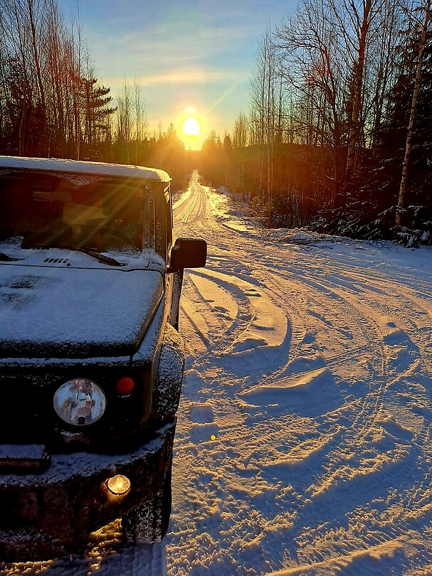 Jimny opwarmen in de zon