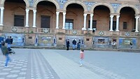 Aartsbisschops-paleis op het Plaza de España in Parque de María Luisa