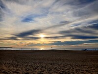 Surferstrand avondgloed