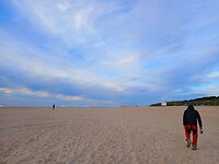 Pastelzachte wolken surfstrand