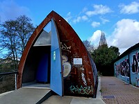 Wc-compartiment van de thermen van Chavasqueira