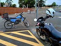 Black Honda meets Blue Suzuki