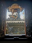 Zicht op tempel uit ons raam in Santun Homestay