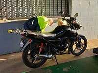 Een moto-technieker kijkt naar het probleem