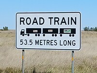 Road Trains kunnen tot 53,5 meter lang