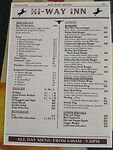 Menu Hi-Way Inn