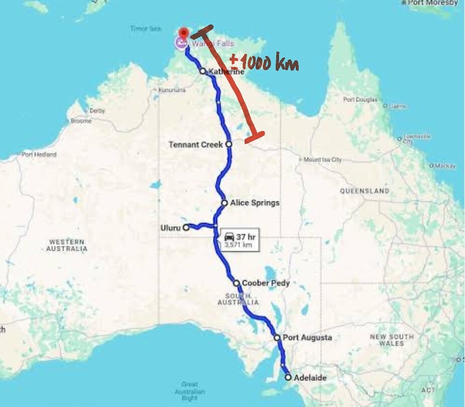 The Track of Stuart Highway, 3500 km