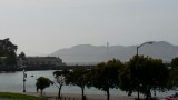 Golden gate bridge in de zeemist