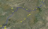 Route CfL 2014: van solar village Arso Amba naar solar valley Addis Ababa