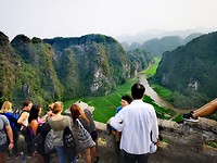 Met de rest van de touristen