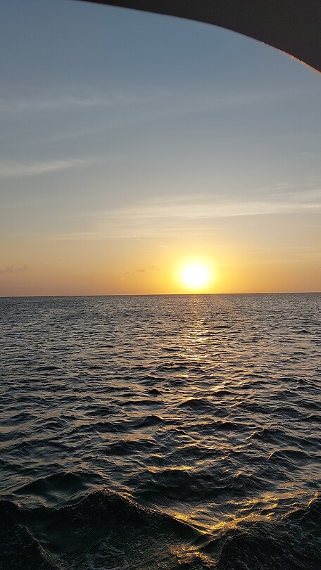Sunset op de boot...