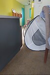 Maite breekt de tent af