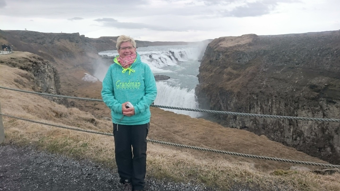 Monique bij Gullfoss