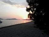 zonsondergang vanaf onze camping stoel