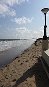 Strand helemaal weggeslagen...dag ervoor lag het zand op de boulevard