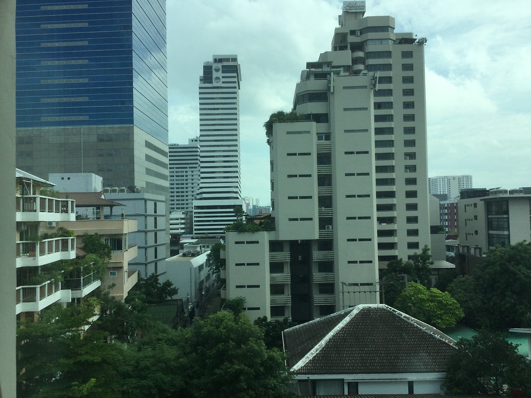 Uitzicht vanuit hotelkamer Bangkok