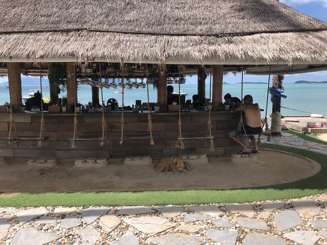 Leuk schommelbarretje bij Fishermans Village op Ko Samui