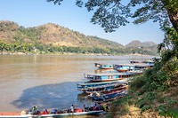 Slowboat steiger, Mekong rivier