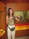 Julie met een Carpet Python in de nek