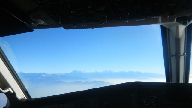 uitzicht vanuit de cockpit