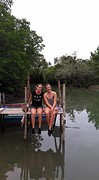 Eating coconuts with our private tourguide Sun