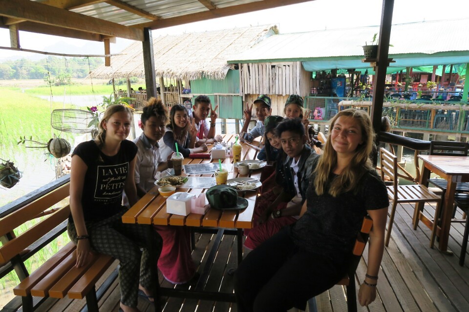 Drinking bubble tea with the cool kids from Hpa An