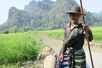 Local at a river at Hpa An