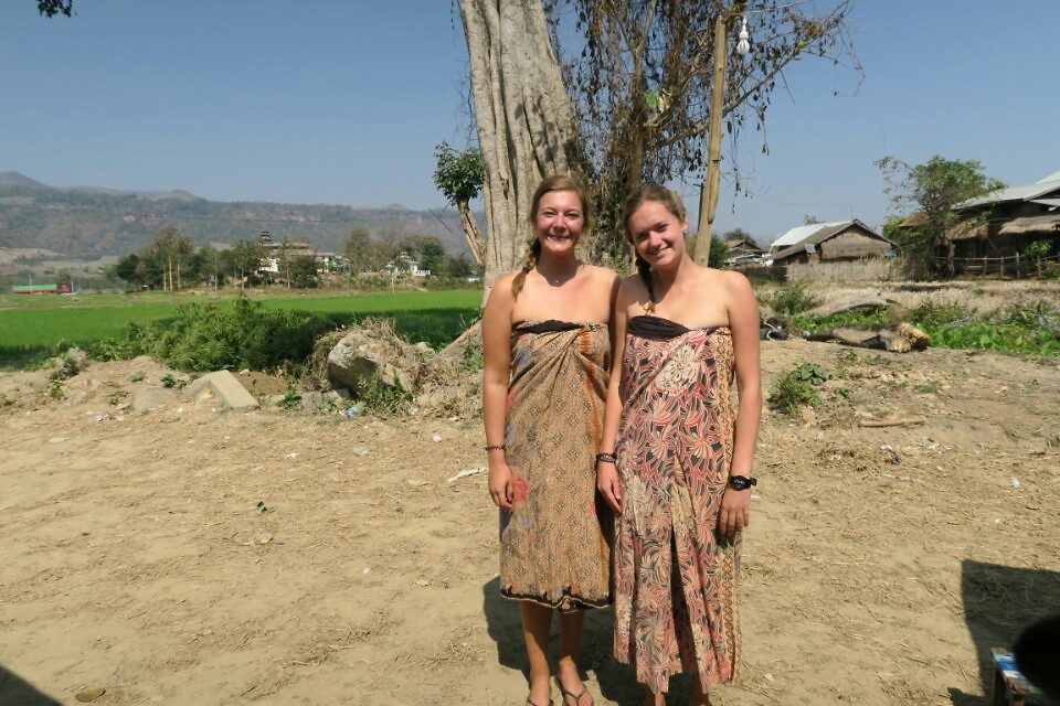 Going for a local swim in longyis. Like a local!