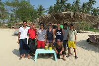 Locals on one of the beaches round Chaung Tha
