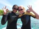 Jacqie met Xanti (divemaster)