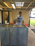 Papa worstjes en aardappeltjes bakken